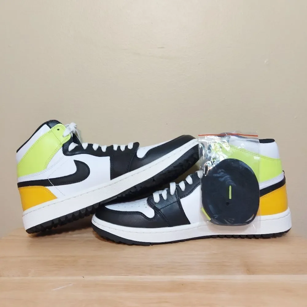 Nike Air Jordan 1 High Golf Shoes DQ0660-105 White University Gold Men's Size 10